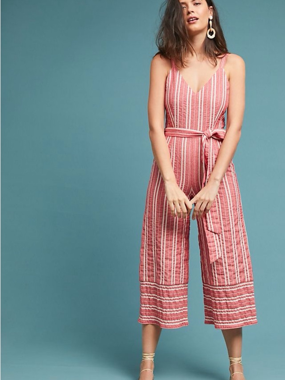 Anthropologie Robin Cropped Wide-Leg Jumpsuit